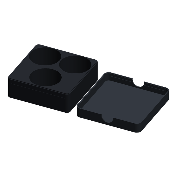 A presentation box and lid sized for a set of chips